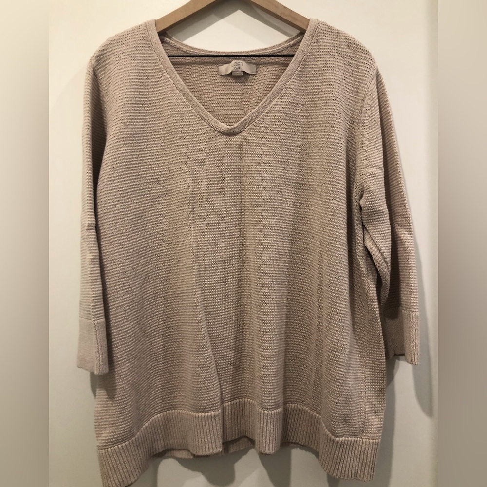 Loft Plus Cream Sweater SZ 24/26